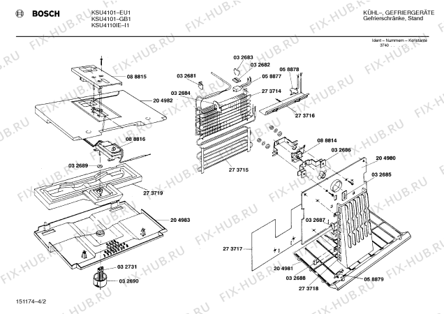 Взрыв-схема холодильника Bosch KSU4101GB - Схема узла 02