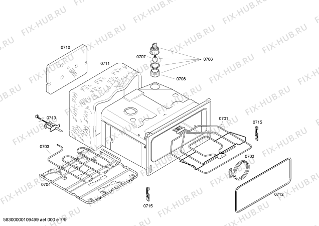 Схема №6 U1644S0GB с изображением Панель управления для духового шкафа Bosch 00447916