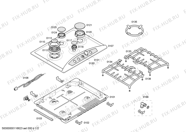 Схема №1 T2746N0 Neff с изображением Столешница для электропечи Bosch 00427685