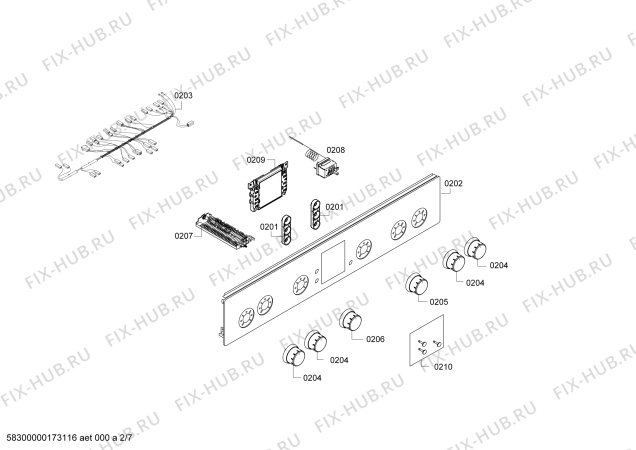 Взрыв-схема плиты (духовки) Bosch HGV645223R - Схема узла 02