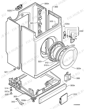 Взрыв-схема стиральной машины Zanker WTF6450 - Схема узла Housing 001
