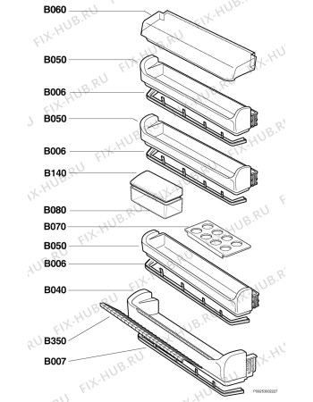 Взрыв-схема холодильника Friac KK2616-2D - Схема узла Section 2