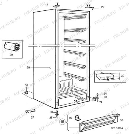 Взрыв-схема холодильника Elektro Helios FG320-4 - Схема узла C10 Cabinet
