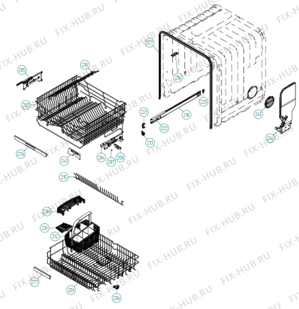 Взрыв-схема посудомоечной машины Atag VW6055PT XL NL   -VW6055PTUU-A01 (341706, DW70.3) - Схема узла 03