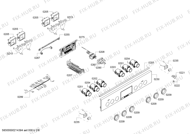 Взрыв-схема плиты (духовки) Bosch HKS59A150W - Схема узла 02