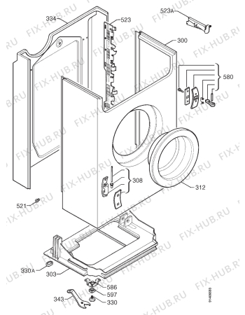 Взрыв-схема стиральной машины Privileg 872939 4 - Схема узла Cabinet + armatures