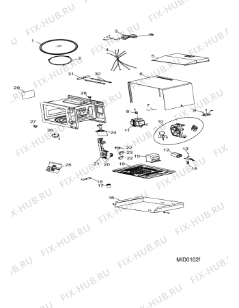 Схема №1 MWX2221X (F087572) с изображением Затычка для духового шкафа Indesit C00310487