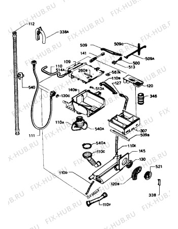 Взрыв-схема стиральной машины Electrolux WH3900 - Схема узла Water equipment