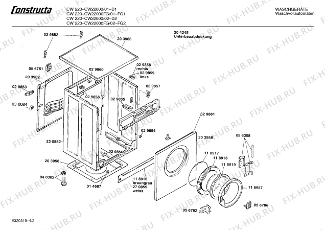 Взрыв-схема стиральной машины Constructa CW22000FG CW220 - Схема узла 02