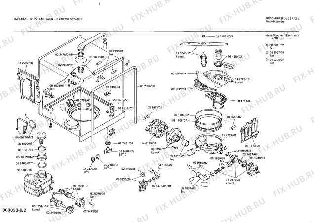 Взрыв-схема посудомоечной машины Imperial 0730202667 GS22 - Схема узла 02