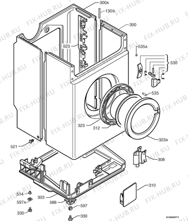 Взрыв-схема стиральной машины Zanussi FL1400B - Схема узла Housing 001