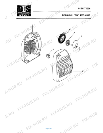 Схема №1 VR A с изображением Панель для электрообогревателя DELONGHI 5314009800