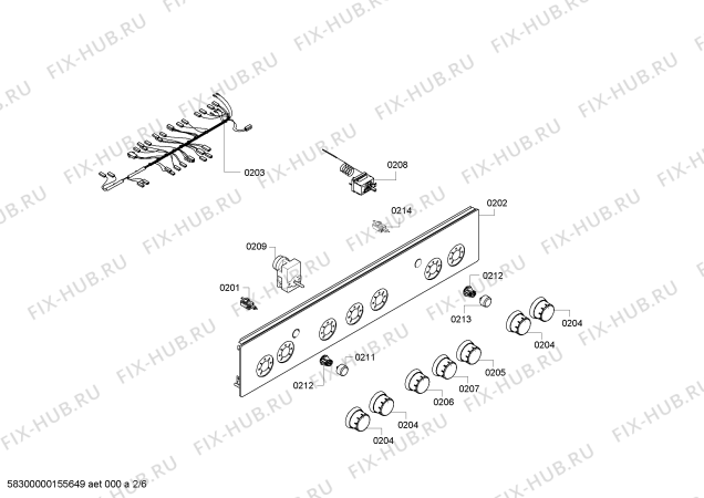 Взрыв-схема плиты (духовки) Bosch HGG933150J - Схема узла 02