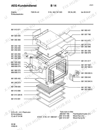 Взрыв-схема плиты (духовки) Aeg 7320B-M - Схема узла Section1