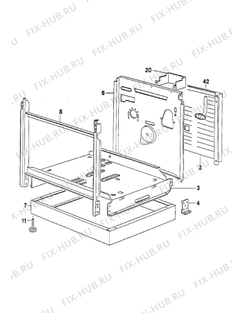 Взрыв-схема плиты (духовки) Electrolux EK6463/1 - Схема узла Internal panels