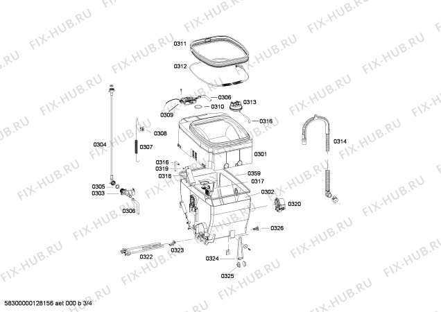 Взрыв-схема стиральной машины Bosch WOT20351FF - Схема узла 03