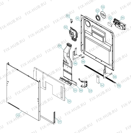 Взрыв-схема посудомоечной машины Asko D5883 XXL FI US   -Titanium FI (340982, DW70.4) - Схема узла 05