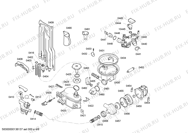 Схема №4 SF25M250EU с изображением Кнопка для посудомойки Siemens 00603430