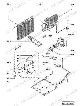 Схема №4 ARG 457/G с изображением Ролик для холодильной камеры Whirlpool 481951528231