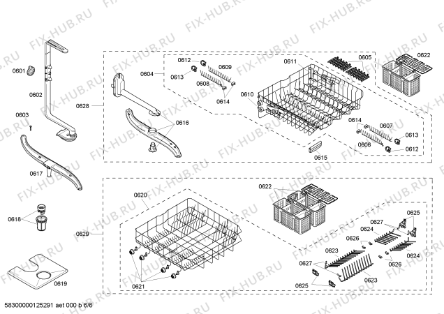 Взрыв-схема посудомоечной машины Kenmore 63017303406 Kenmore Elite - Схема узла 06