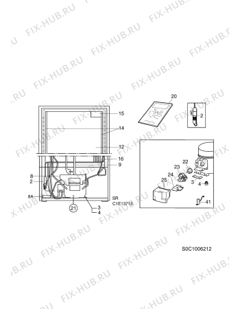 Взрыв-схема холодильника Husqvarna Electrolux QRE210W - Схема узла C10 Cold, users manual