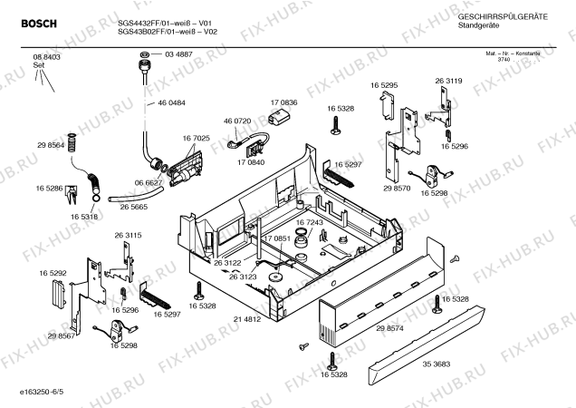Схема №4 SGI53A36EU с изображением Инструкция по установке и эксплуатации для посудомойки Bosch 00529159