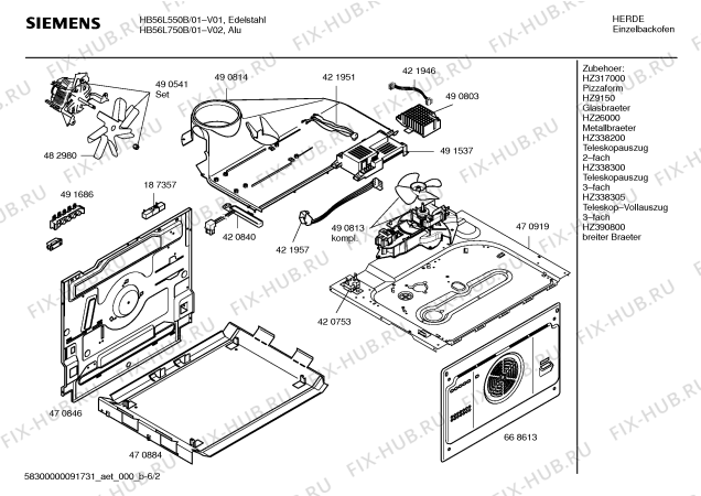 Схема №4 HB56R550B с изображением Инструкция по эксплуатации для плиты (духовки) Siemens 00588639