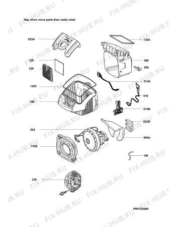 Взрыв-схема пылесоса Electrolux ZVQ2102 - Схема узла Internal parts