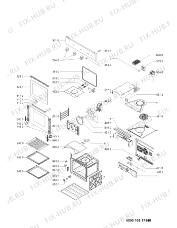 Схема №1 AKP 490/WH с изображением Дверца для плиты (духовки) Whirlpool 481010599792