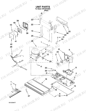 Схема №3 KRFC - 9010  B с изображением Сосуд для холодильной камеры Whirlpool 482000021616