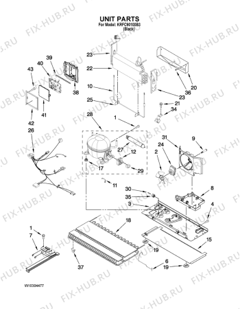 Схема №3 KRFC - 9010  B с изображением Запчасть для холодильника Whirlpool 482000021627