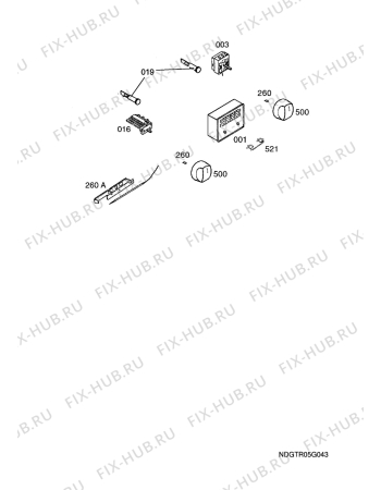 Взрыв-схема плиты (духовки) Electrolux EOB32000X - Схема узла Functional parts