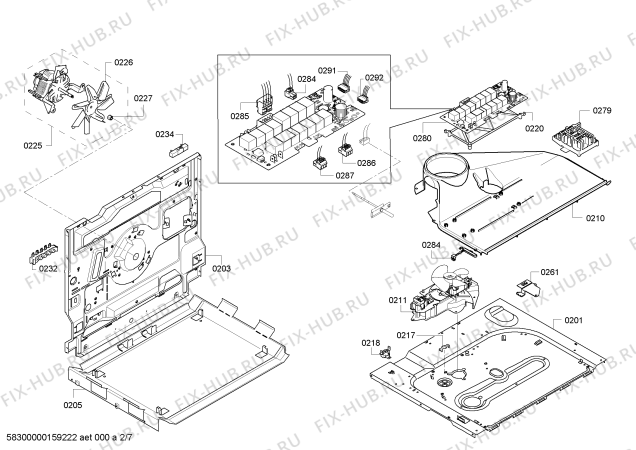 Взрыв-схема плиты (духовки) Bosch HCE7A4451 - Схема узла 02