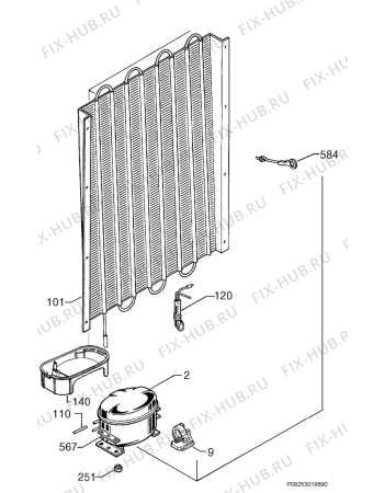 Взрыв-схема холодильника Electrolux ERN23601 - Схема узла Cooling system 017