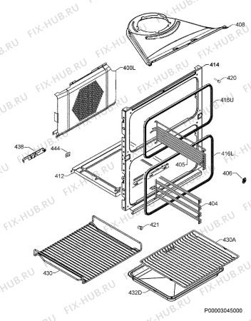 Взрыв-схема плиты (духовки) Aeg NC4003020M - Схема узла Oven