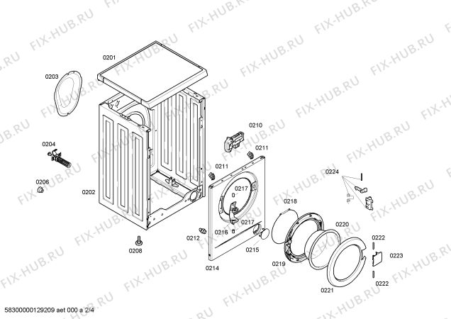 Схема №4 WAA24161SN с изображением Панель управления для стиралки Bosch 00666581