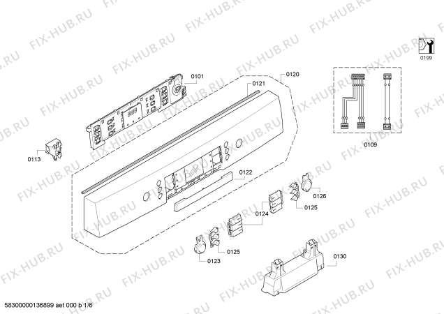 Схема №2 SMS65E02GB с изображением Передняя панель для посудомоечной машины Bosch 00669508
