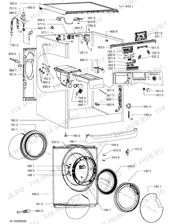 Схема №2 WA UNIQ 834 HDA с изображением Модуль (плата) для стиралки Whirlpool 481010504617