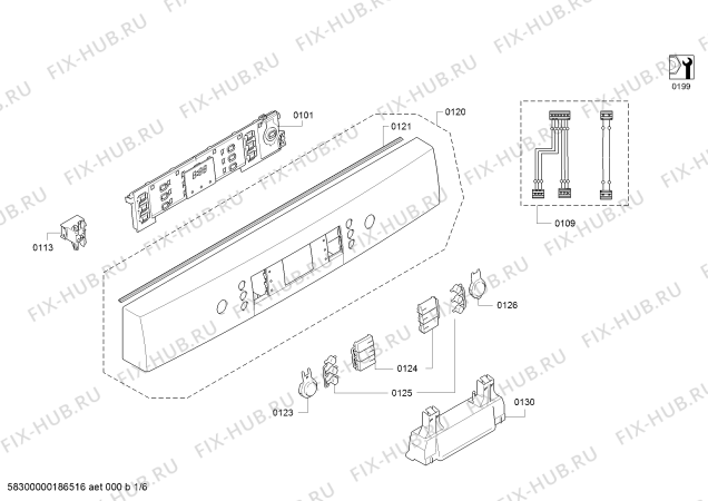 Схема №2 SMS50L02EX SilencePlus с изображением Силовой модуль запрограммированный для посудомоечной машины Bosch 12015656