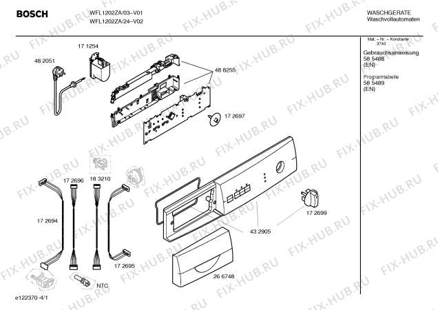 Схема №2 WFL1202ZA Maxx WFL 1202 с изображением Инструкция по эксплуатации для стиралки Bosch 00585488