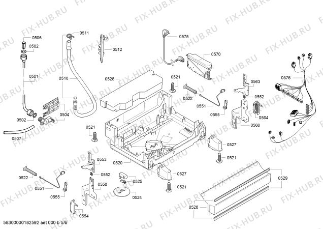 Взрыв-схема посудомоечной машины Bosch SMS63E32GB AquaStar - Схема узла 05