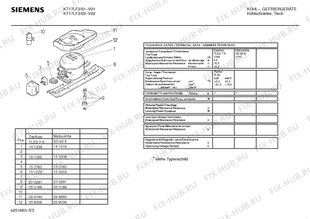 Взрыв-схема холодильника Siemens KT17LF2 - Схема узла 03