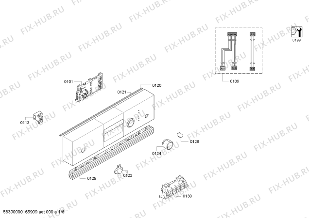 Схема №4 SPI40E02EU с изображением Передняя панель для посудомойки Bosch 00706645