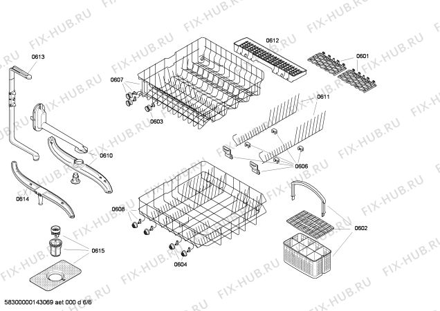Взрыв-схема посудомоечной машины Constructa CG348J5 - Схема узла 06