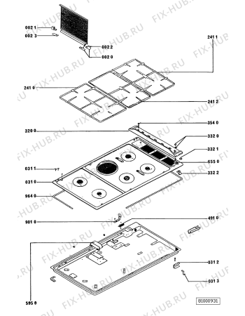 Схема №2 AKG 931 NB/WP с изображением Панель для плиты (духовки) Whirlpool 481945349507