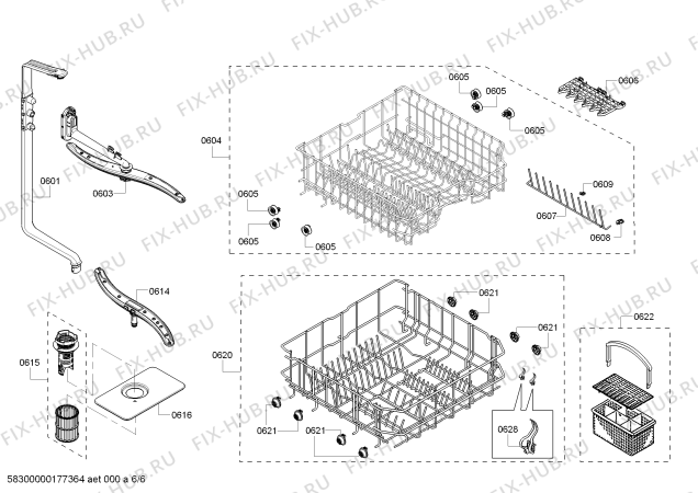 Схема №4 63012243312 Kenmore с изображением Стержень для посудомойки Bosch 00645211