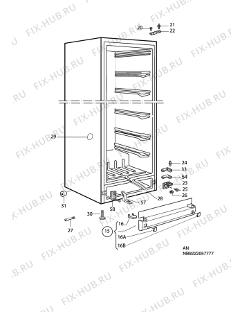 Взрыв-схема холодильника Husqvarna Electrolux QT3079W - Схема узла C10 Cabinet