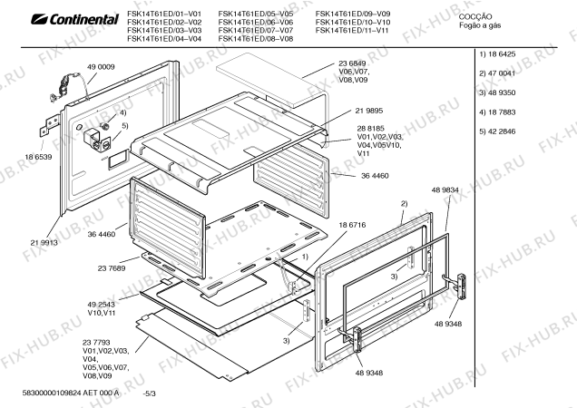 Взрыв-схема плиты (духовки) Continental FSK14T61ED Charme Plus II - Схема узла 03