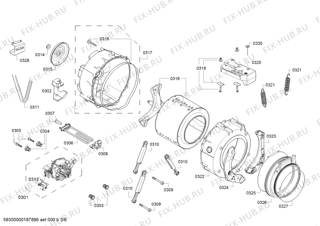 Взрыв-схема стиральной машины Siemens WD15G442IT, iSensoric - Схема узла 03