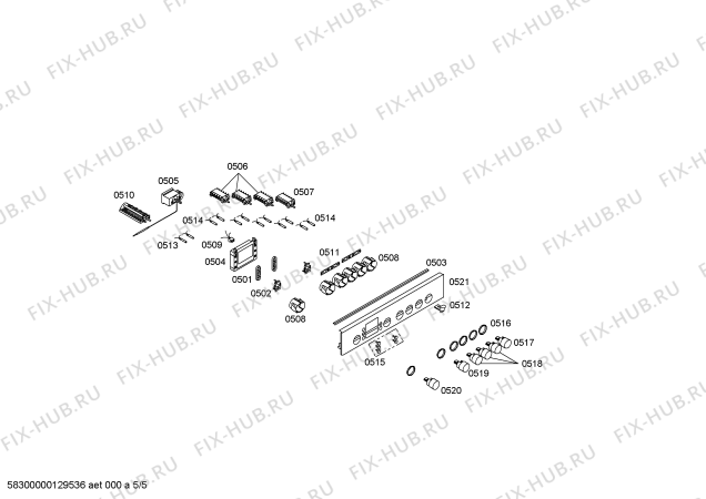 Схема №4 P1HCB32325 с изображением Ручка управления духовкой для электропечи Bosch 00611497
